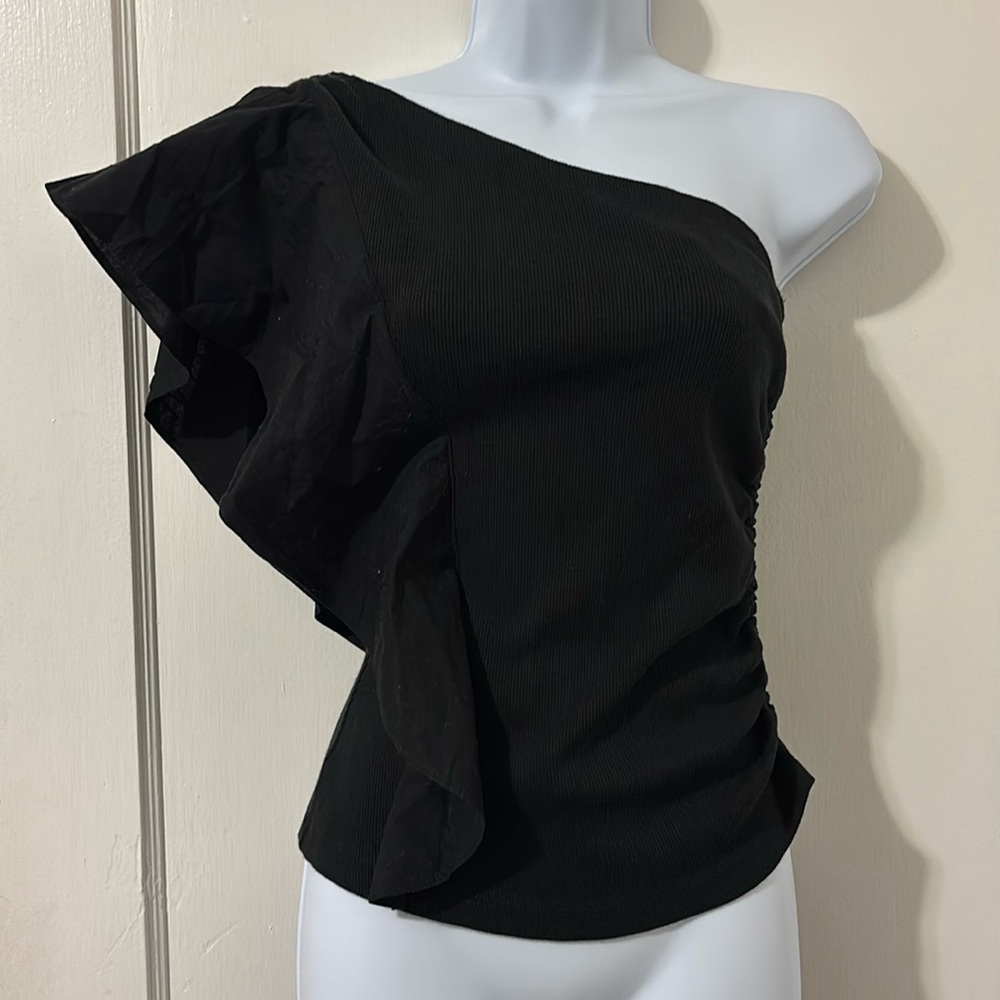 Anthropologie One-Shoulder Ruffle Top NWT